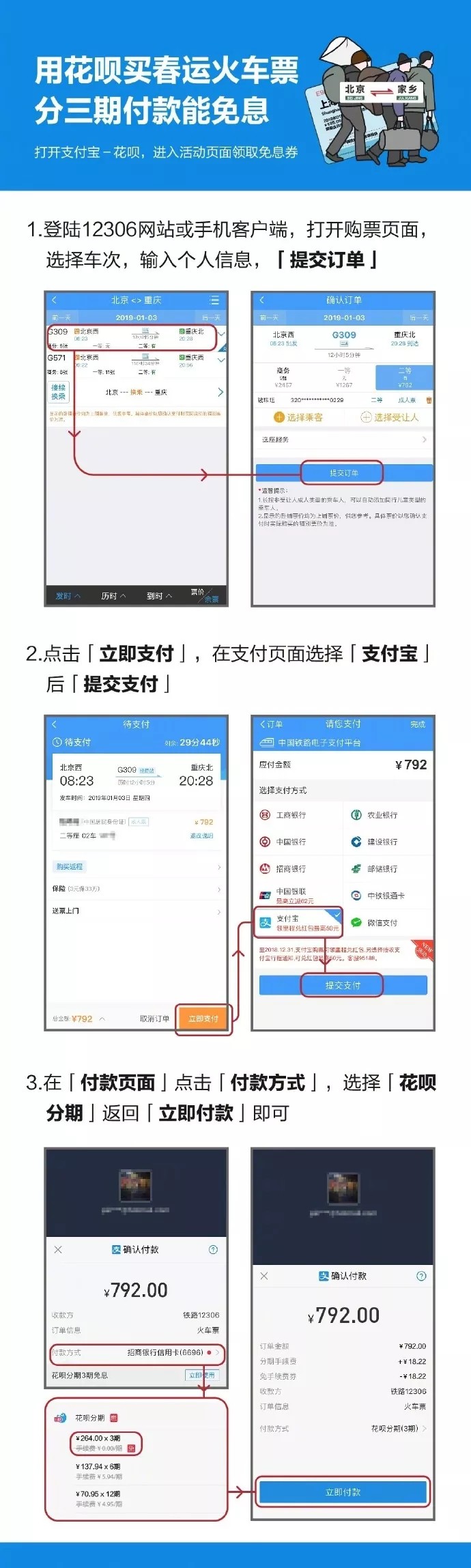 火车票也能分期付款！支付宝支招春运，3亿农民工有福了！_金融_电商报