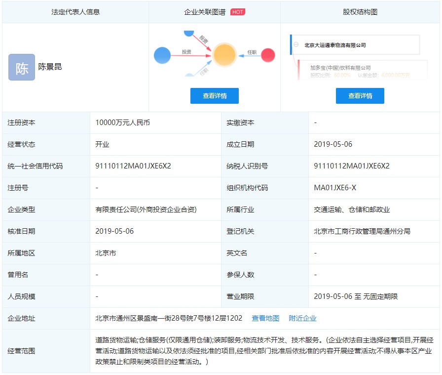 加多宝出资6000万成立物流企业_物流_电商报