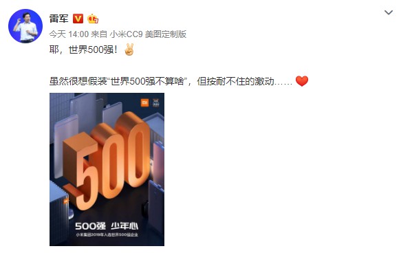 2019年《财富》世界500强：小米首次上榜_零售_电商报
