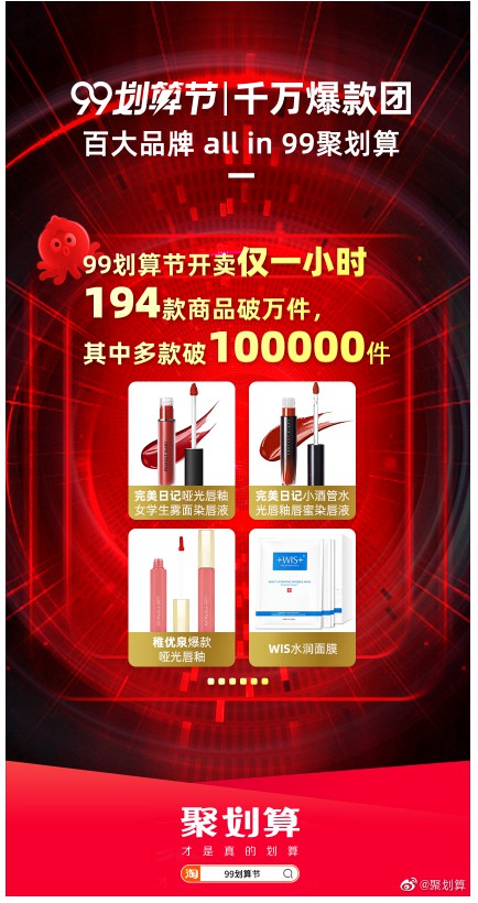 聚划算“99划算节”开场19分钟 成交额超去年一小时_零售_电商报