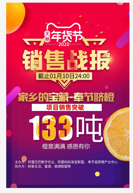 阿里“家乡的宝藏”:年货节助农销售超133吨橙子_零售_电商报