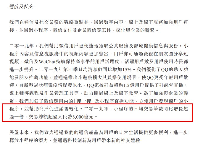 微信小程序2019年交易总额超人民币8000亿元_零售_电商报