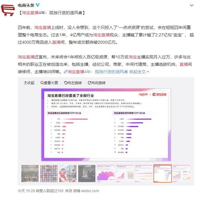 1年发500亿福利！淘宝直播不只要大树 还要培育整片森林_零售_电商报