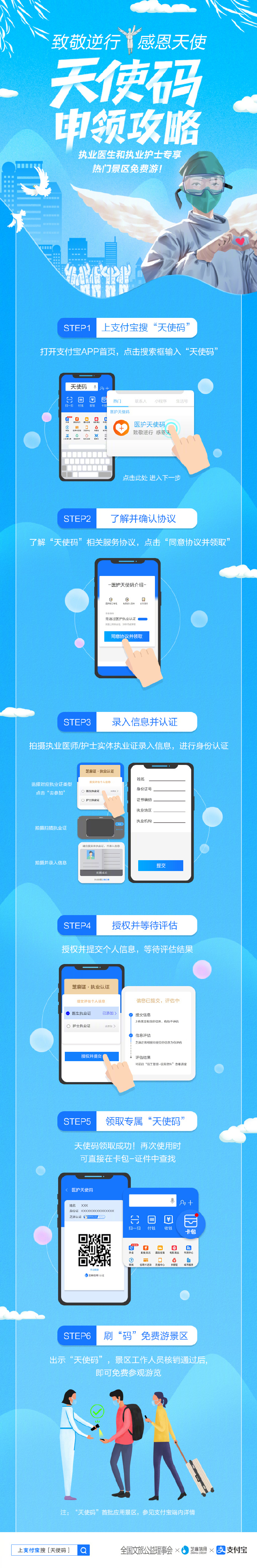 支付宝推出“天使码” 医护人员可免费游览全国百个景区_金融_电商报
