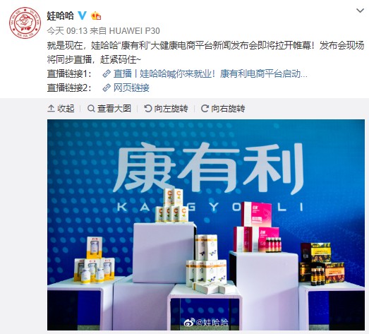 娃哈哈转战电商 数十亿加码大健康_零售_电商报