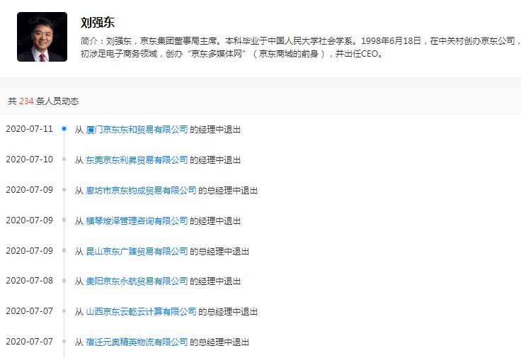 刘强东退出厦门京东东和贸易有限公司经理_人物_电商报