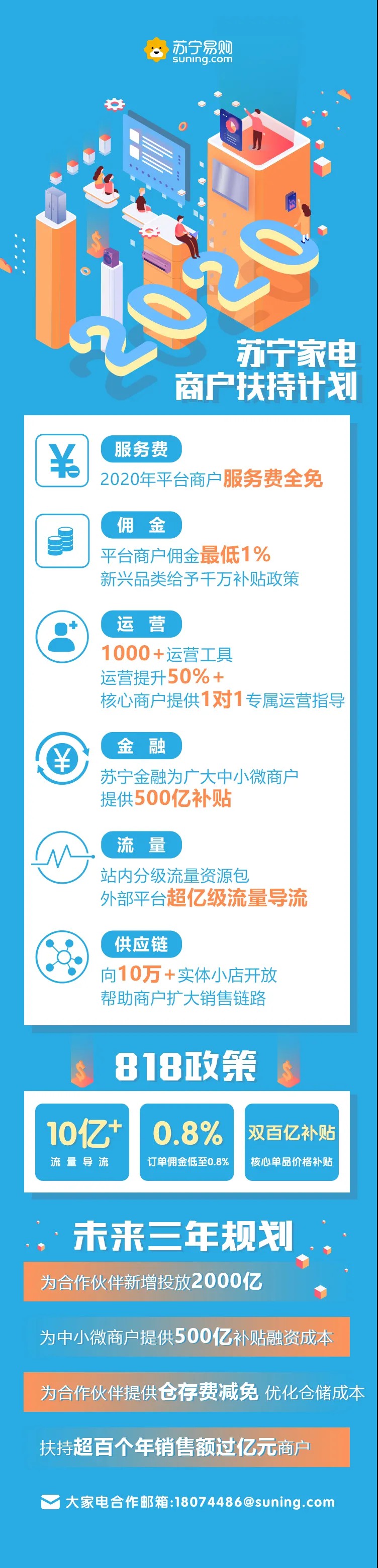 苏宁大家电商户扶持计划：未来三年内扶持上百个销售过亿商户_零售_电商报