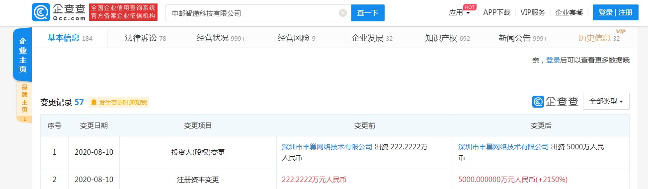 中邮速递易注册资本增加至5000万元 增幅高达2150%_物流_电商报