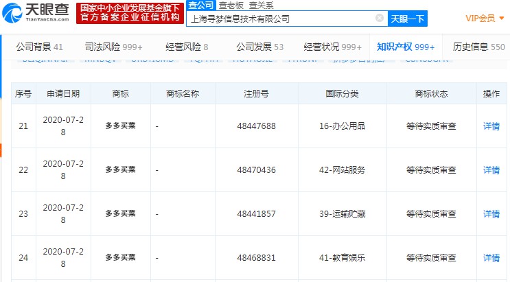 拼多多关联公司申请“菜小买”商标_零售_电商报