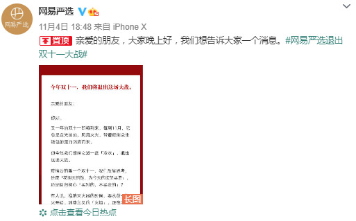 众人皆醉我独醒 网易严选给双11“泼冷水”_零售_电商报